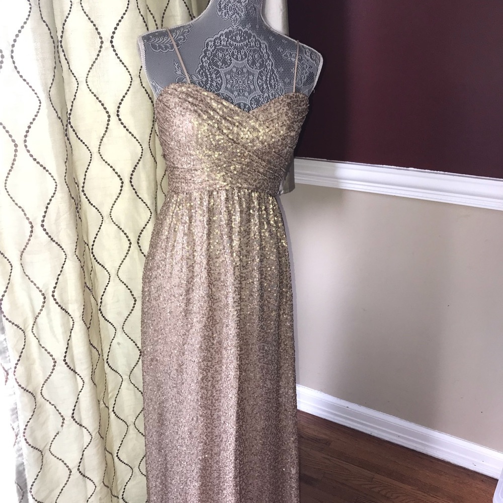 Women gold sequin sparkly gown . Size 4